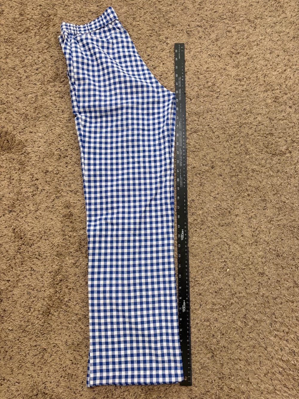 Sonderhaus Perfect Pants Wide Leg 100% Cotton Size XS Blue Gingham - Picture 11 of 11